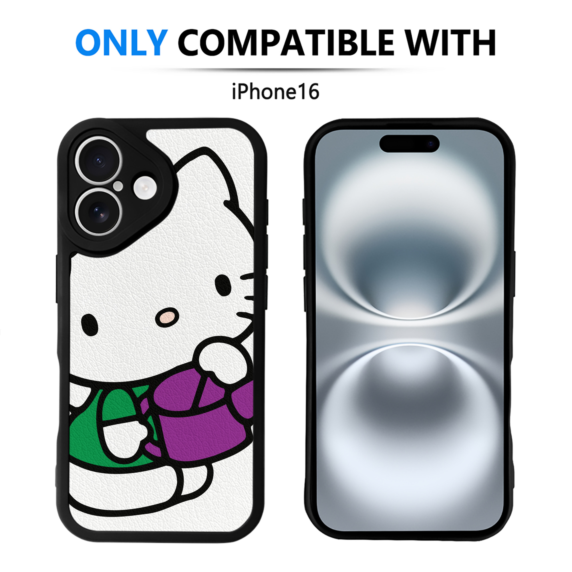 （画像用） Hello Kitty ハローキティ 【iPhone 16シリーズ対応】シリコンスマホケース（レザー調） 材質：シリコン